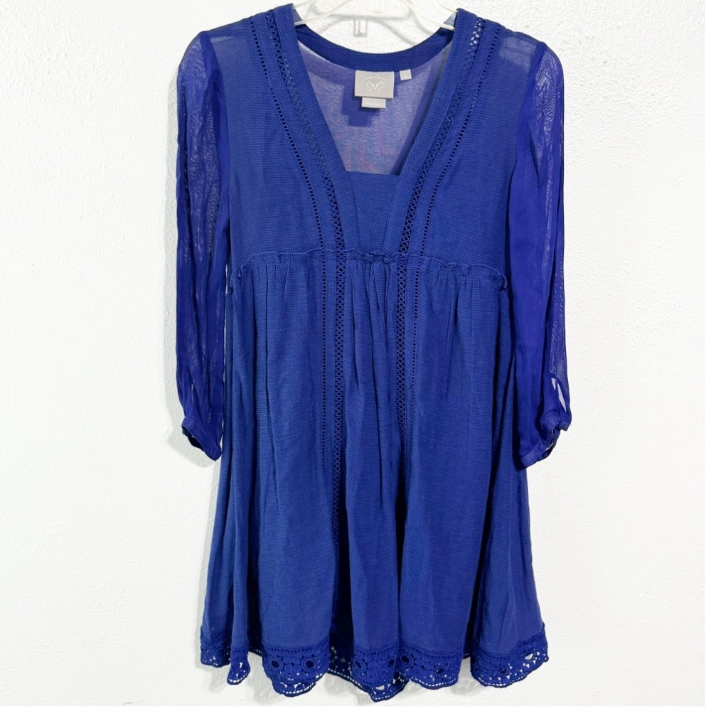 Anthropologie Vanessa Virginia royal blue dress size 0p